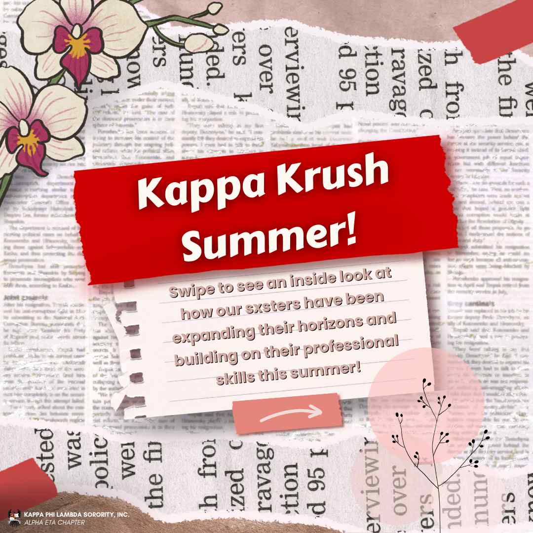 Kappa Krush Summer event flyer with tropical theme and sorority branding