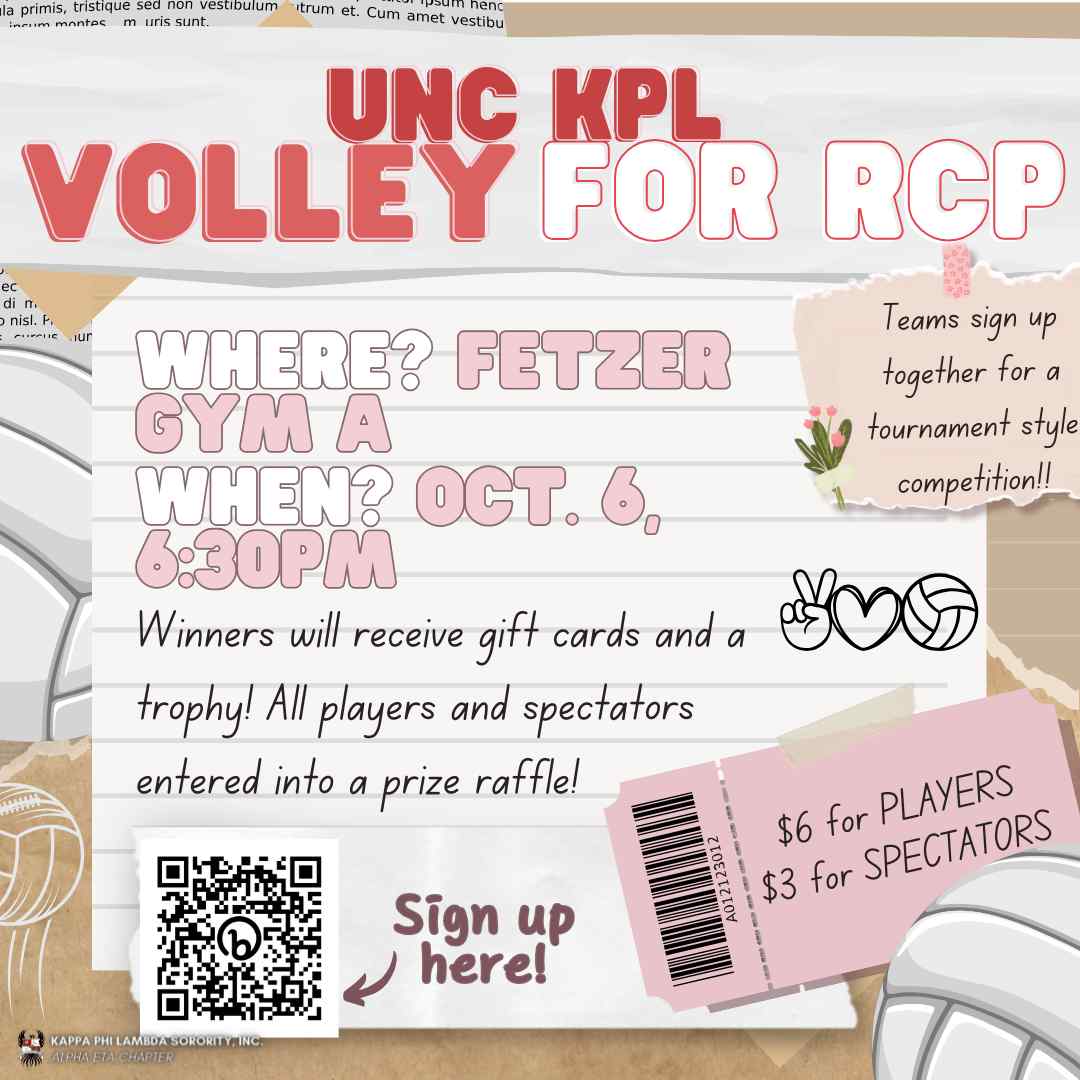 Volleyball tournament flyer for RCP philanthropy with sporty dynamic design