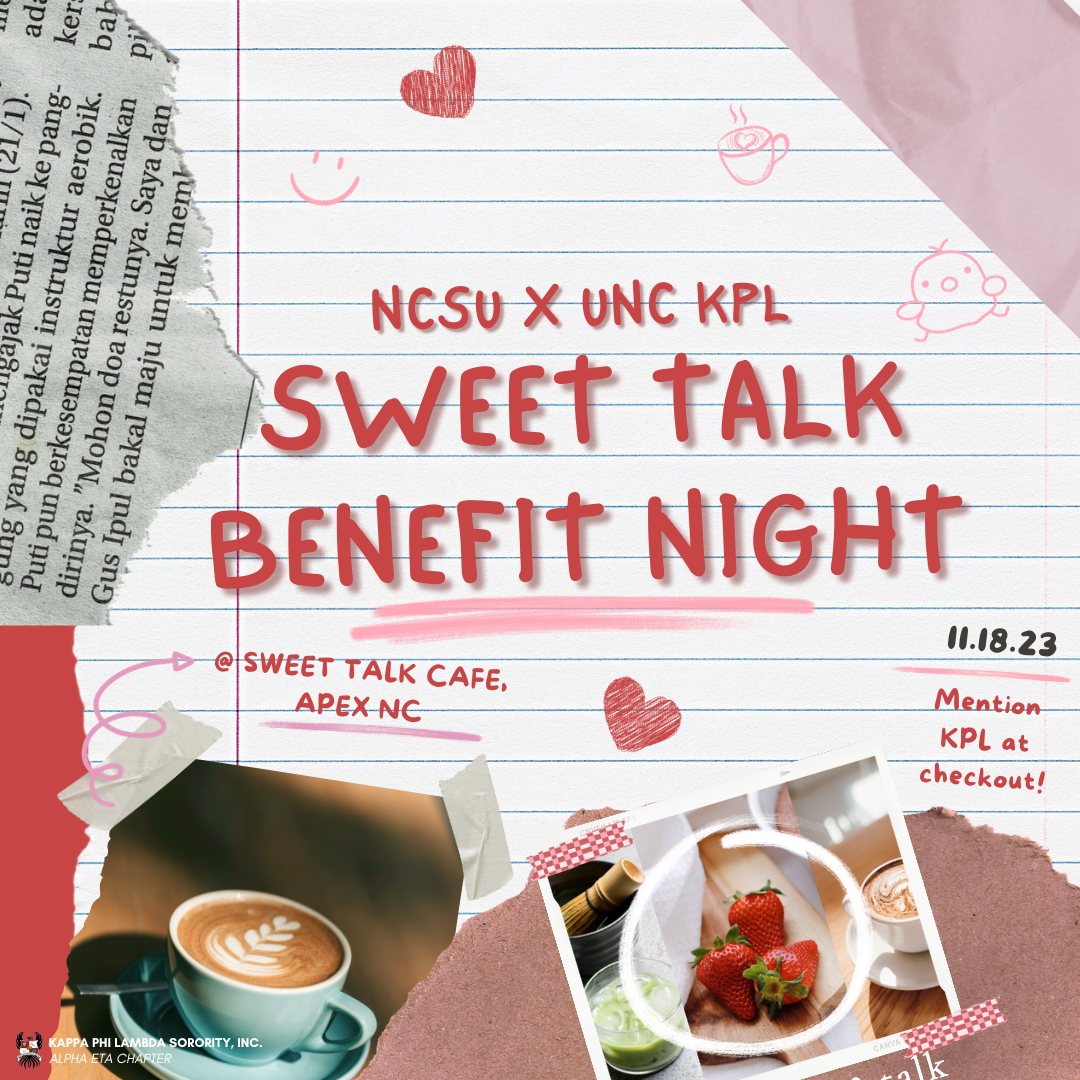 Sweet Talk fundraiser flyer with pink theme and candy illustrations