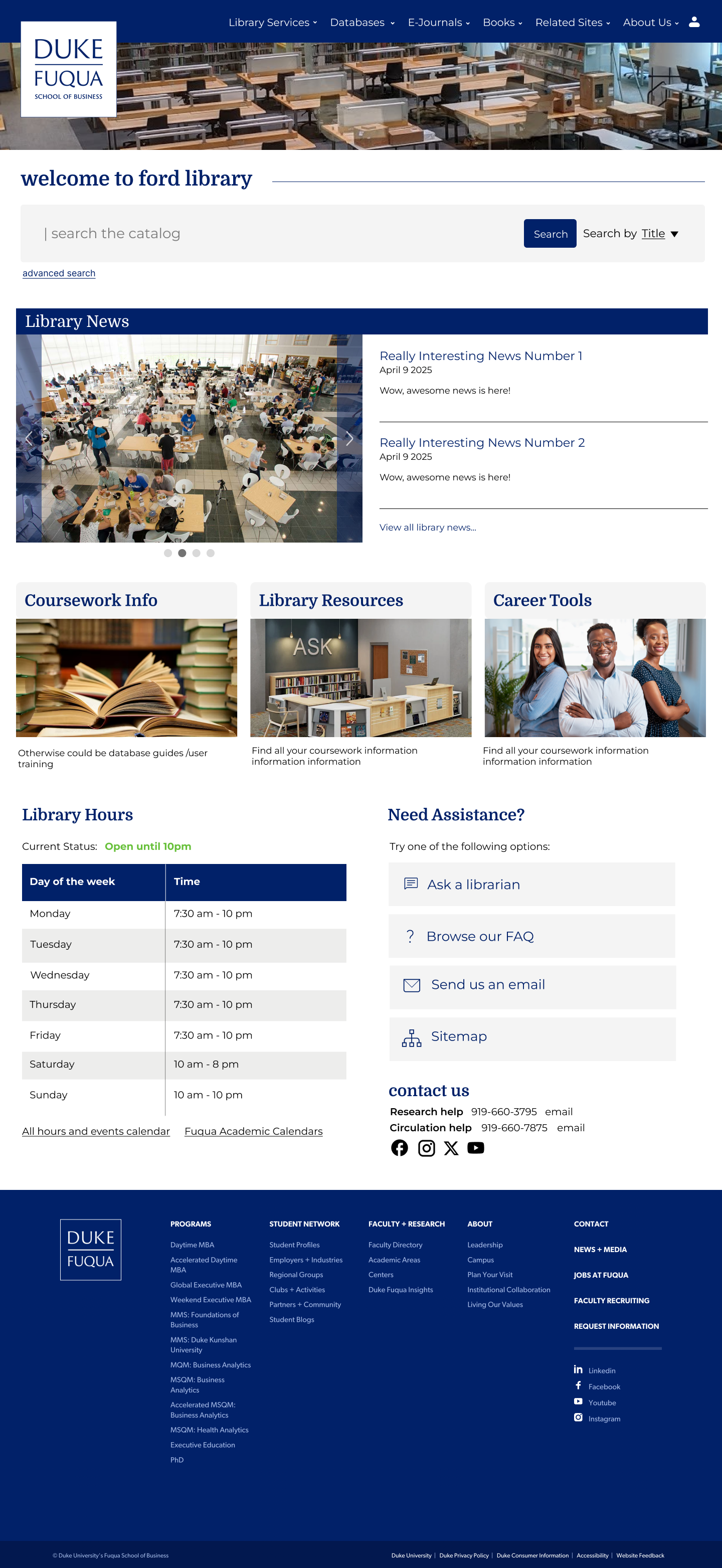Redesigned homepage
