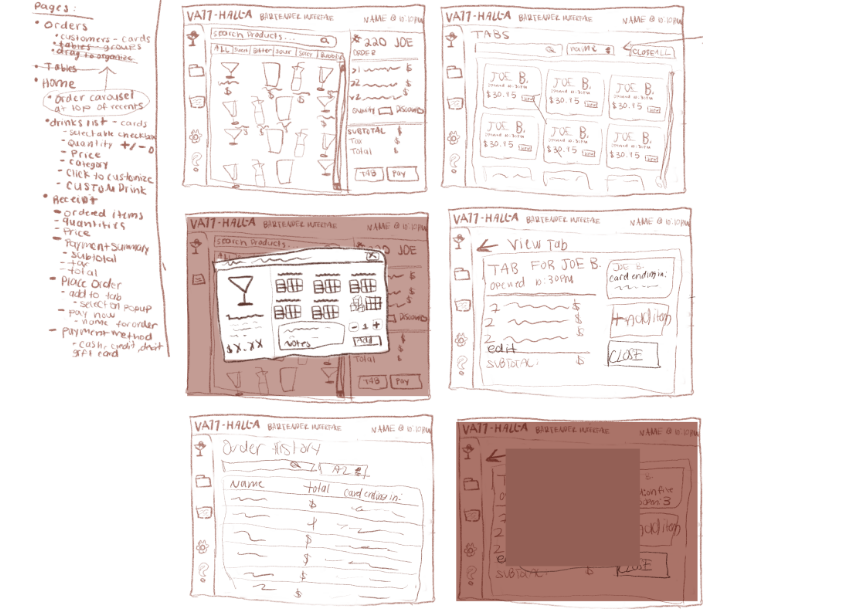 Initial design sketches
