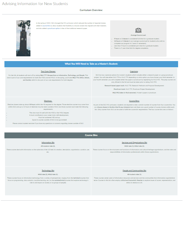 Redesigned content pages