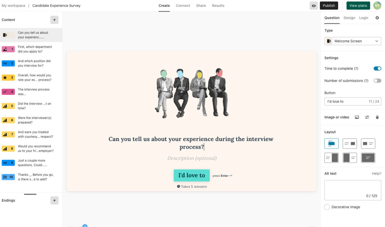 Typeform interface